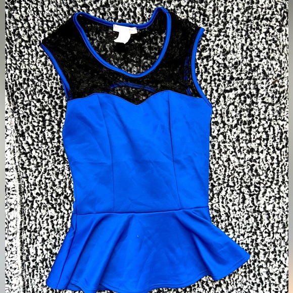 Royal Blue peplum top - Picture 1 of 2